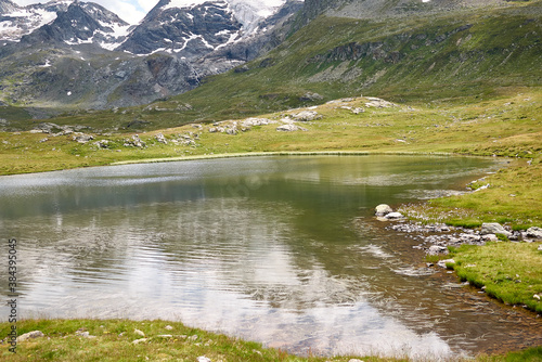 View of Lago Nero from Bernina pass