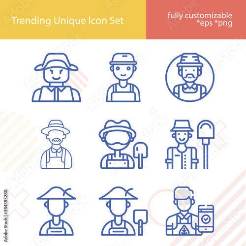 Simple set of wisconsin related lineal icons.