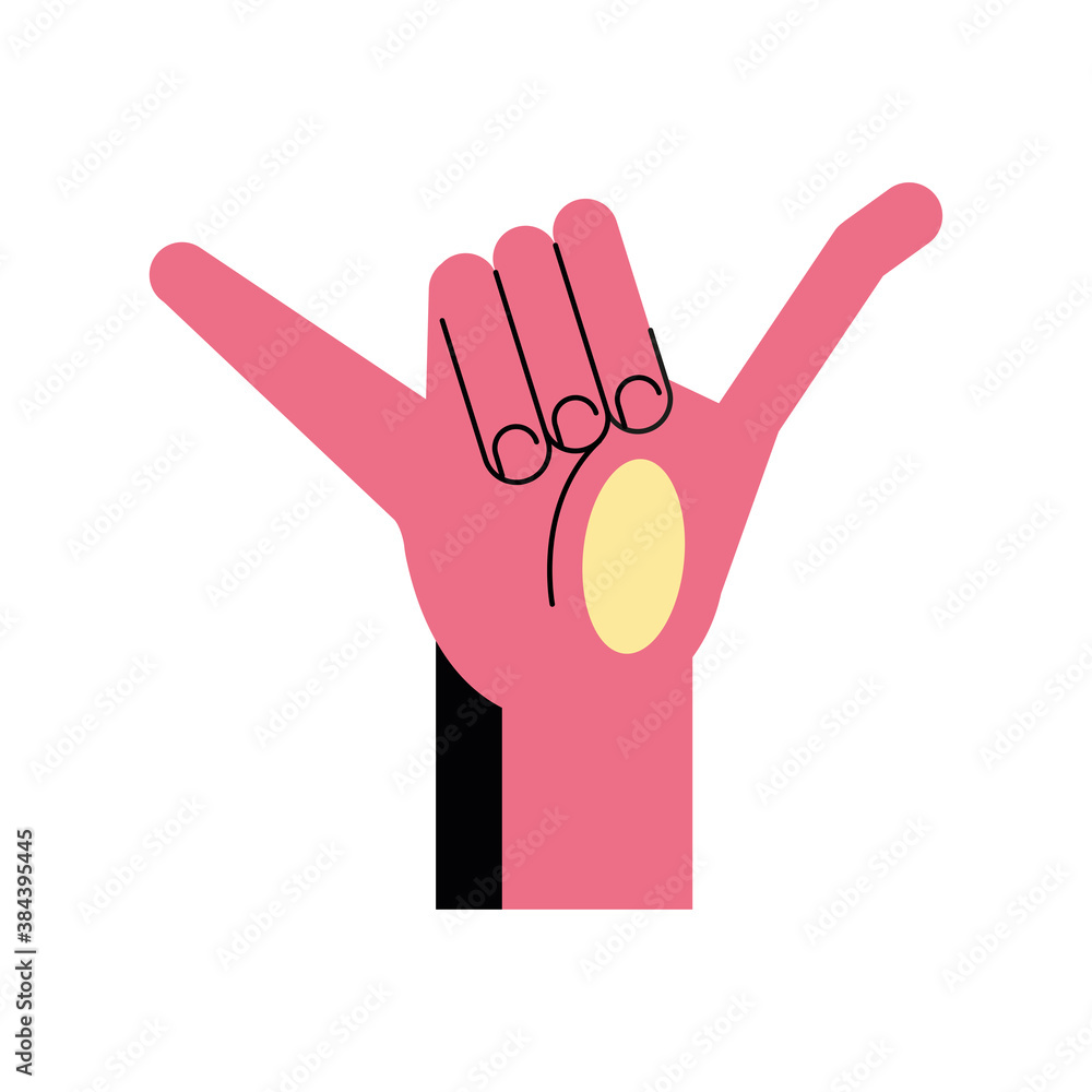 Fototapeta premium hand sign language y line and fill style icon vector design