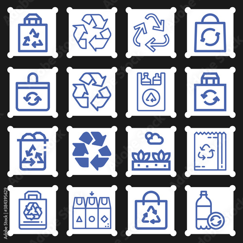 16 pack of bottle collection  lineal web icons set