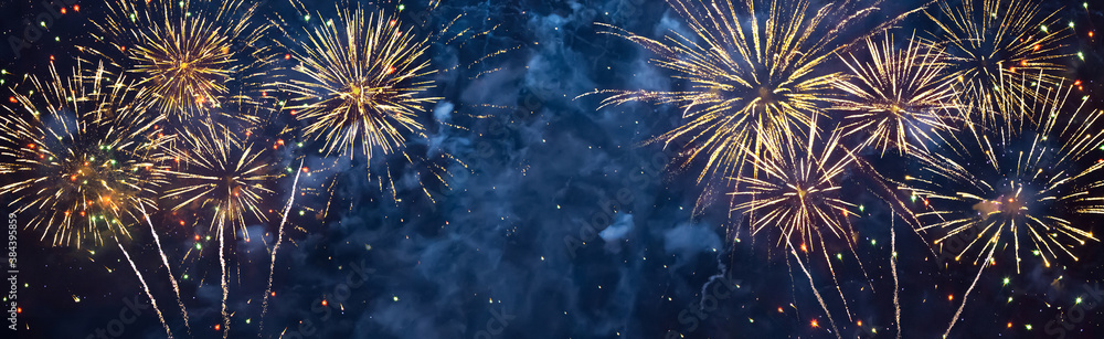 Fototapeta premium Beautiful Holiday background Happy of fireworks