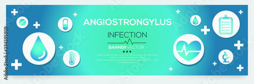 Creative (Angiostrongylus) disease Banner Word with Icons ,Vector illustration.	