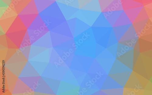 Light Multicolor  Rainbow vector triangle mosaic template.