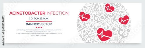 Creative (acinetobacter infection) disease Banner Word with Icons ,Vector illustration.	 photo