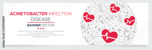 Creative (acinetobacter infection) disease Banner Word with Icons ,Vector illustration.	