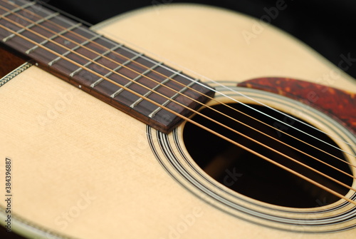 Close up in acoustic guitar