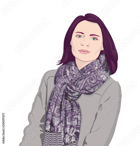 Young woman portrait. Vector illustration