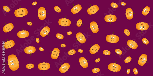 Halloween doodle  pattern background. Spooky night background for Halloween banner.
