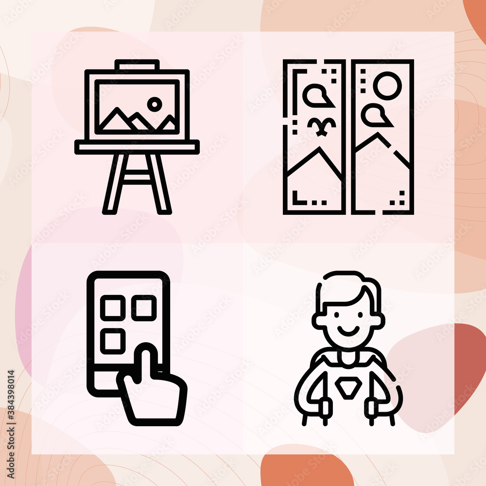Simple set of lenin related lineal icons Stock Vector | Adobe Stock