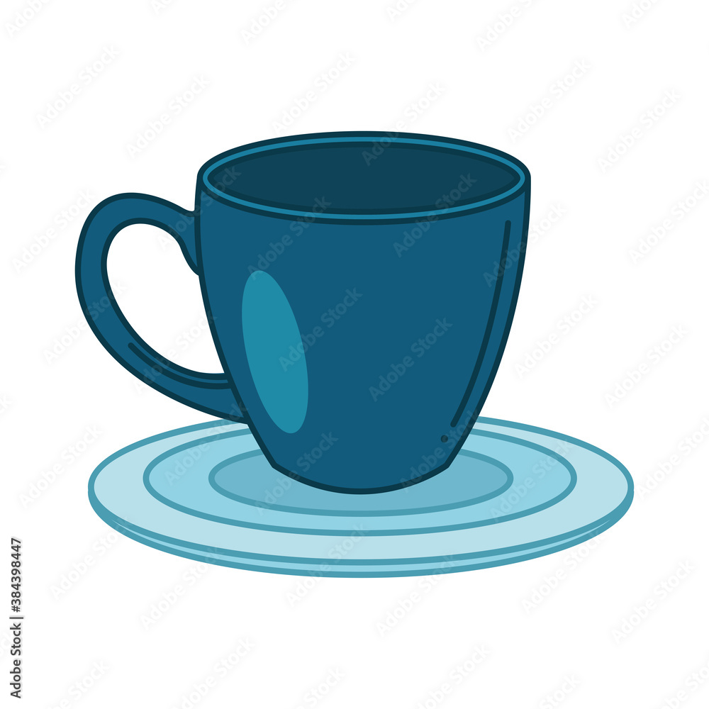 tea mug on plate line and fill style icon vector design tea mug on plate line and fill style icon vector design