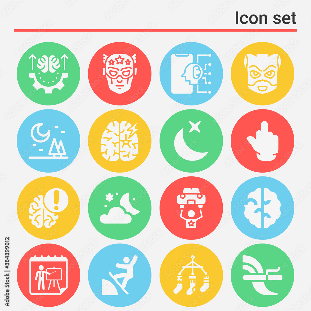 16 pack of mid  filled web icons set