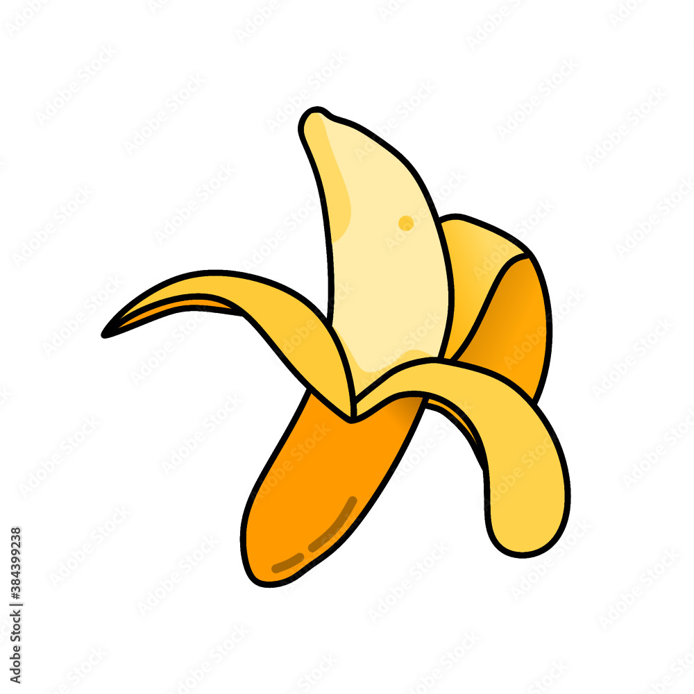 illustration vector graphic of banana that has opened its skin, perfect for nutrition product, food and fruit products, design material,etc illustration vector graphic of banana that has opened its skin, perfect for nutrition product, food and fruit products, design material,etc