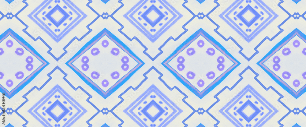 Ethnic Pattern. Indigo Abstract Zig Zag Ethnic Pattern. Indigo Abstract Zig Zag