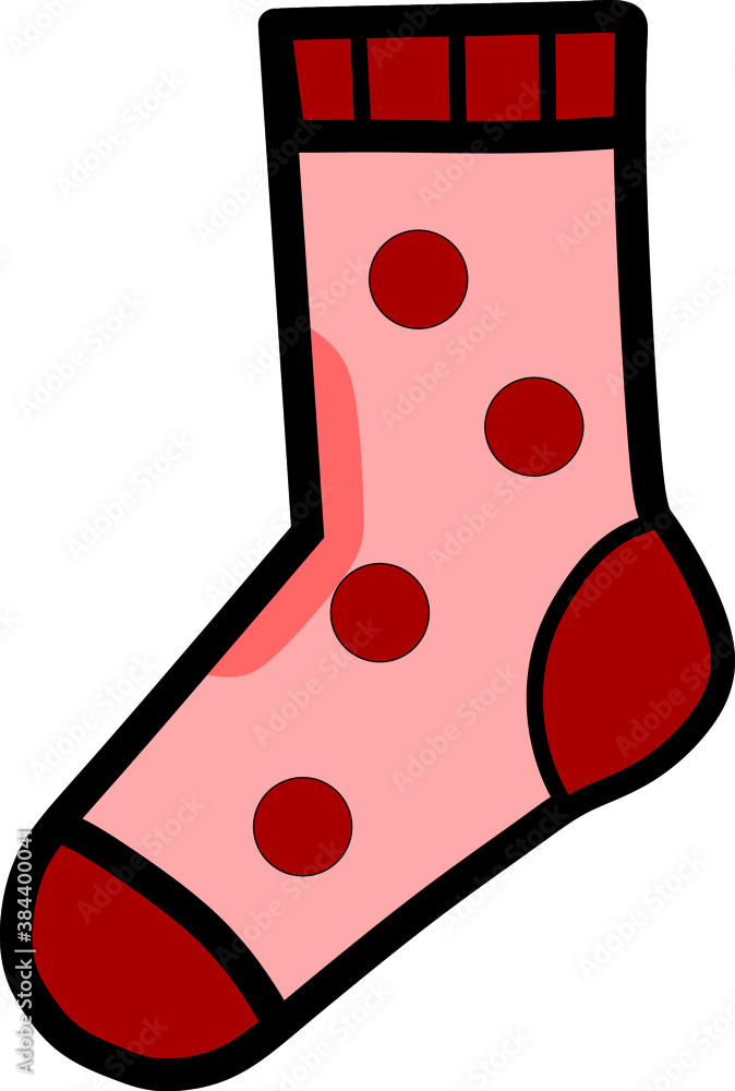 Cute pink sock vector graphics for school, Perfect for design materials