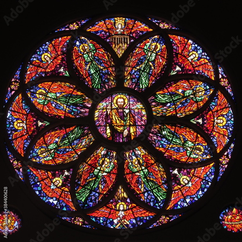 stained glass window in a church