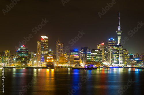 Auckland cityscape on a clear summer night