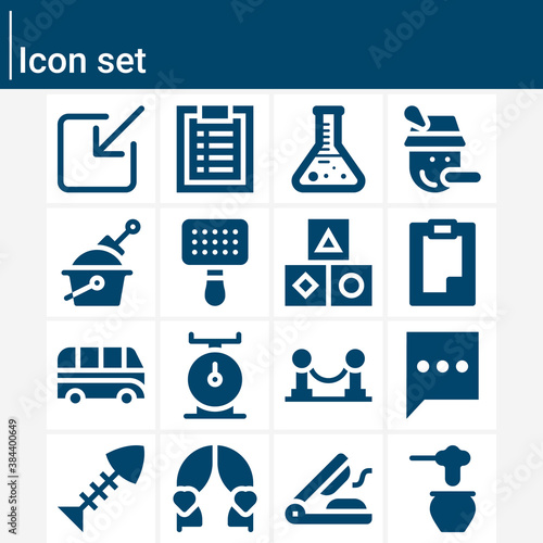 Simple set of exclusive related filled icons.