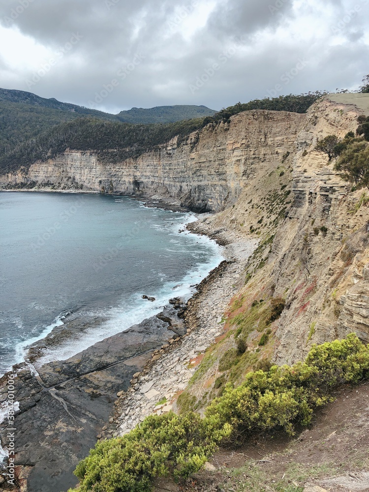 the cliff in Maria island Tasmania, Australia