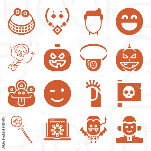 16 pack of endured  filled web icons set