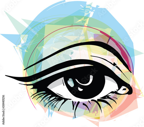 Female eye sketch illustration