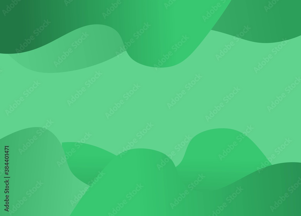 Dynamic 3D background in shades of dark green with fluid shapes modern concept. minimal poster. ideal for banner, web, header, cover, billboard, brochure, social media, landing page.