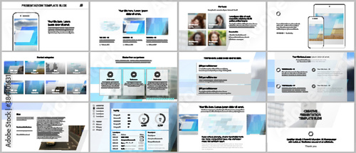 Presentation design vector templates, multipurpose template for presentation slide, flyer, brochure cover design, infographic report. Abstract geometric pattern. Corporate identity business concept.