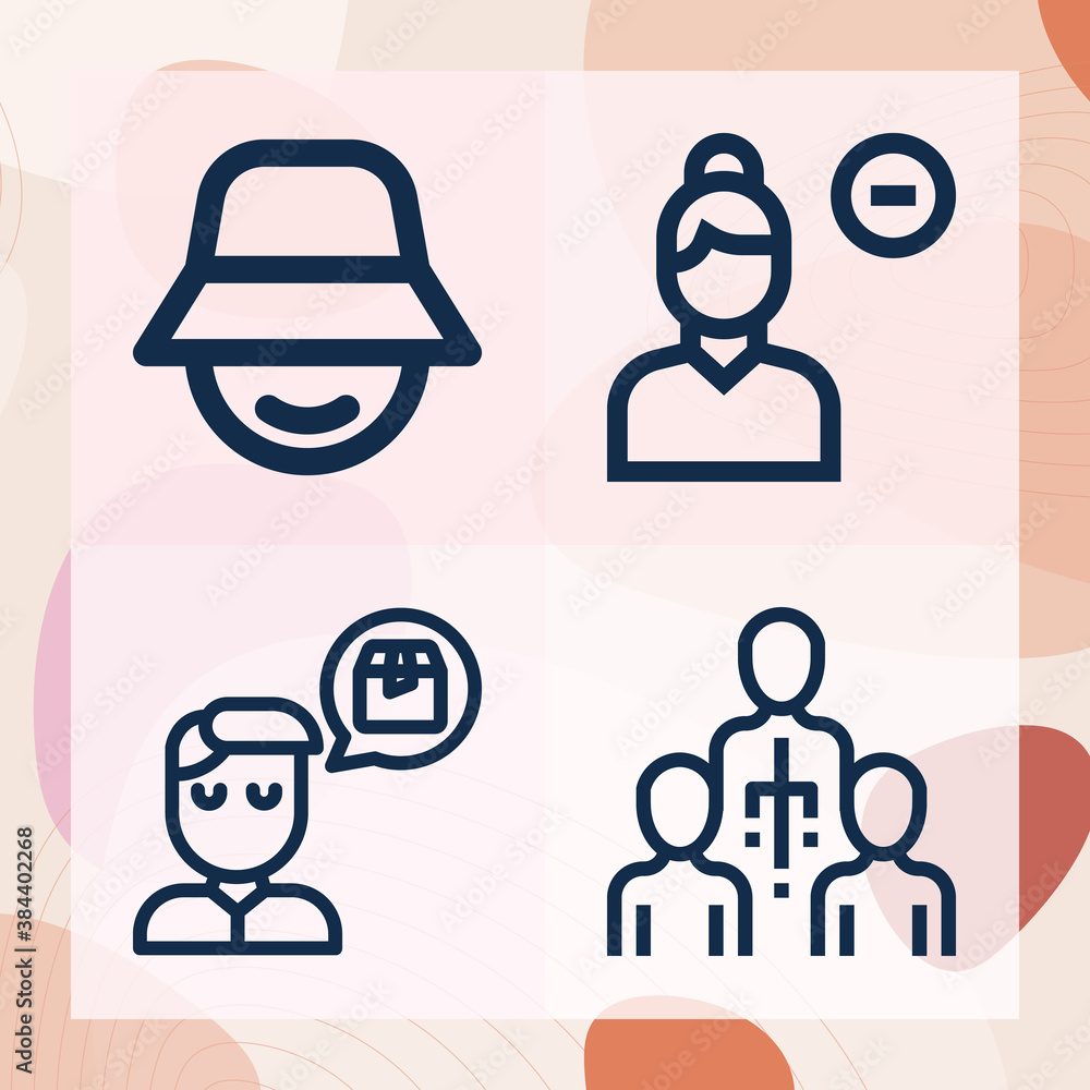 Simple set of selfish person related lineal icons Simple set of selfish person related lineal icons