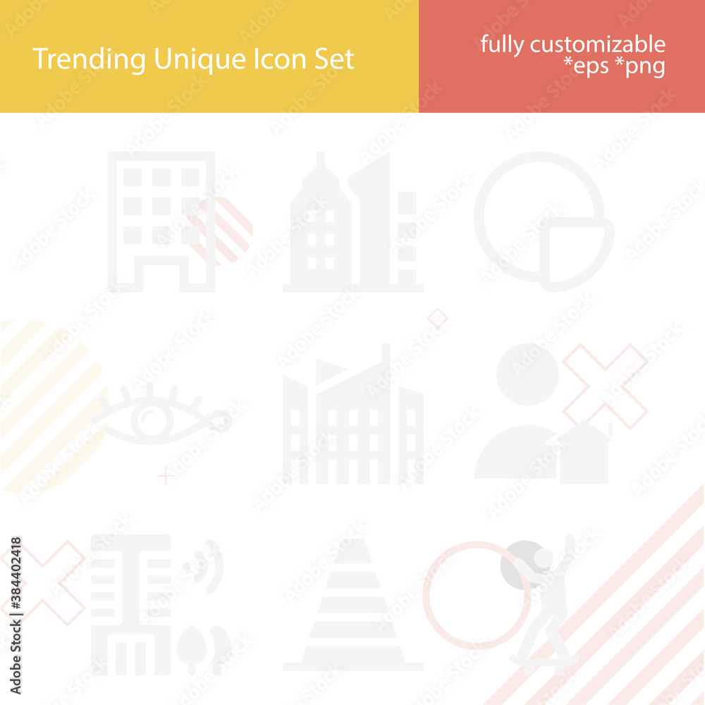 Simple set of metropolitan related filled icons.