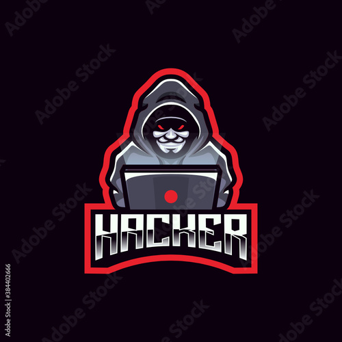 Hacker anonymous e-sport logo design emblem