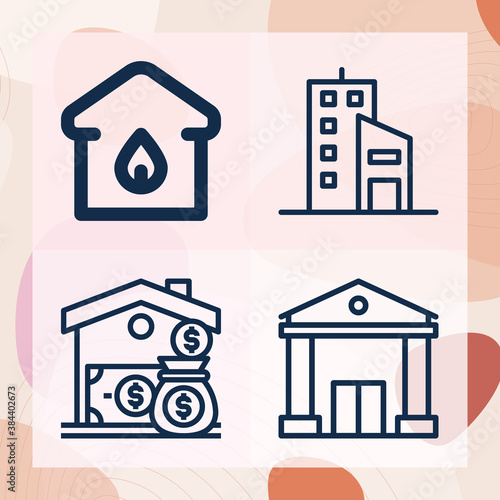 Simple set of private property related lineal icons