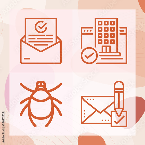 Simple set of verified related lineal icons