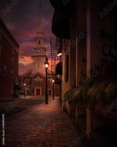 Sunset in Market Square - Portsmouth, NH