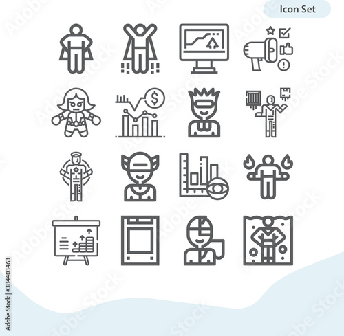 Simple set of plain related lineal icons.