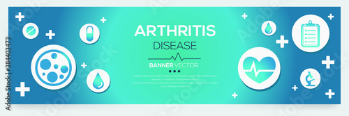 Creative (Arthritis) disease Banner Word with Icons ,Vector illustration.	