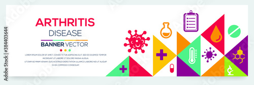 Creative (Arthritis) disease Banner Word with Icons ,Vector illustration.	