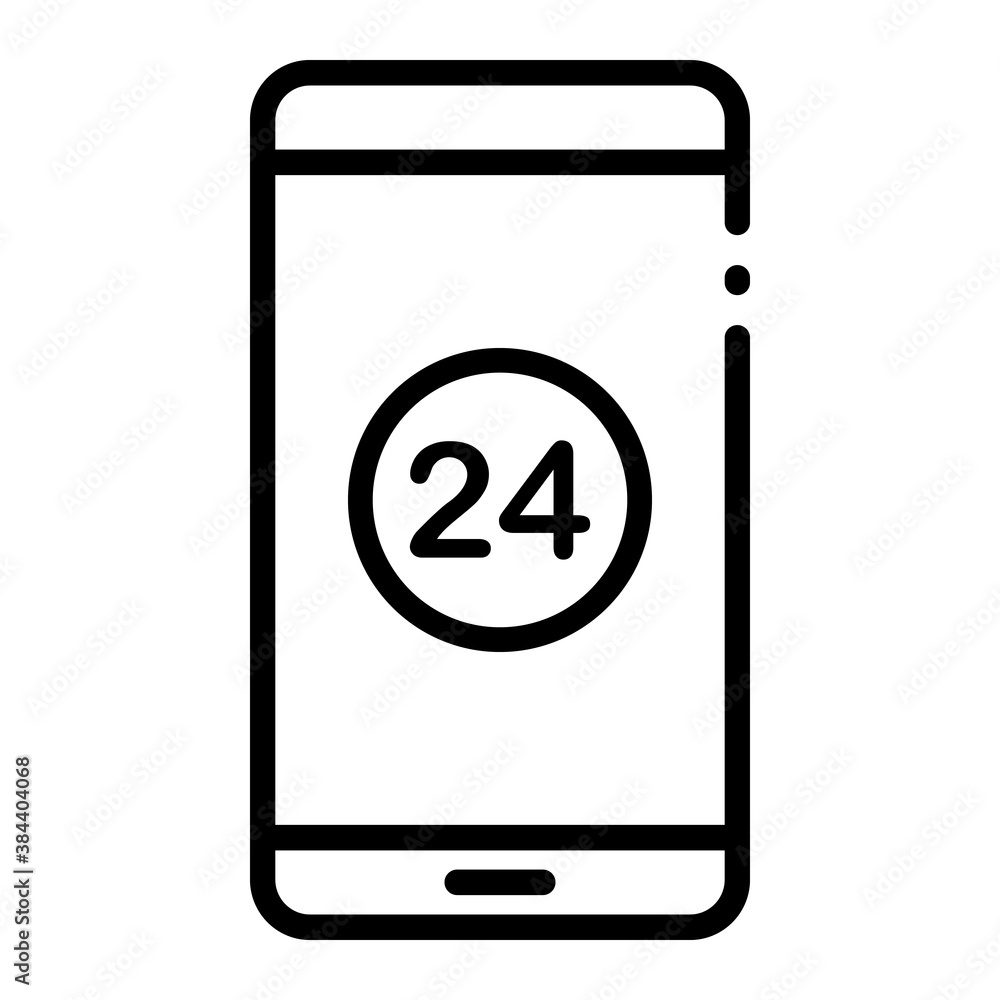 Pixel perfect 24 hour customer service line icon. vector illustration Pixel perfect 24 hour customer service line icon. vector illustration
