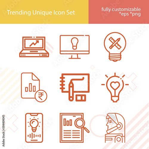 Simple set of estimate related lineal icons.
