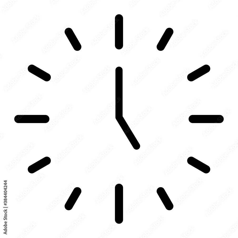 Pixel perfect wall clock watch line icon. vector illustration Pixel perfect wall clock watch line icon. vector illustration