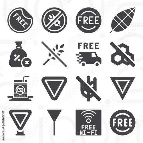 16 pack of forgive  filled web icons set