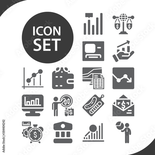 Simple set of profitable related filled icons.