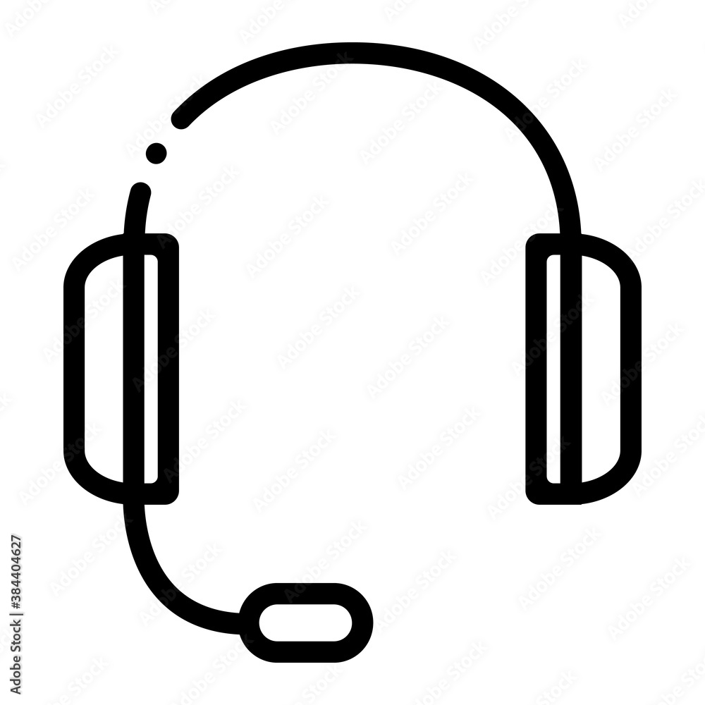 Pixel perfect headphone customer support line icon. vector illustration Pixel perfect headphone customer support line icon. vector illustration