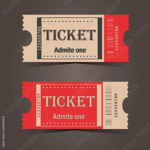 a  ticket in the classic red style 