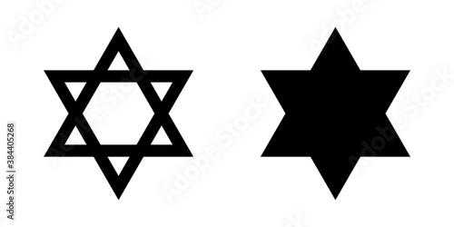 David star flat vector icons. Israel symbol of religion. Jerusalem judaism symbol. Biblical seal. Vector illustration eps10.
