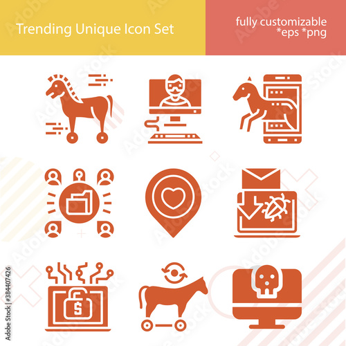 Simple set of wanting related filled icons.