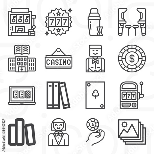 16 pack of reading room  lineal web icons set