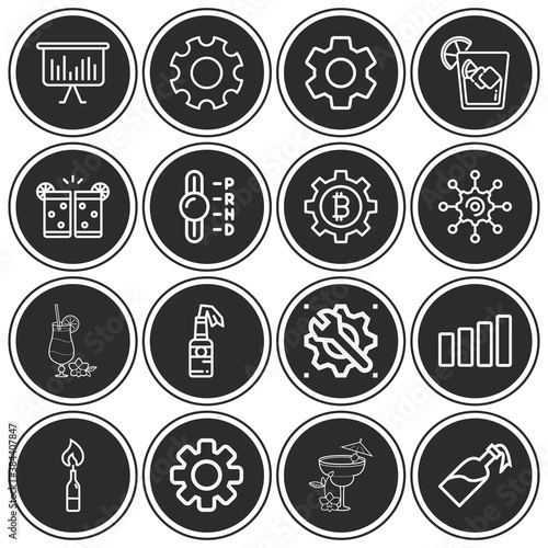 16 pack of lever  lineal web icons set