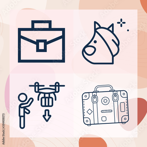 Simple set of rebels related lineal icons