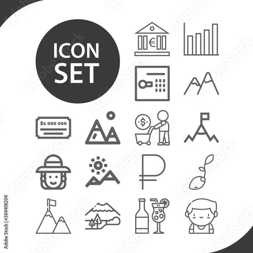 Simple set of ridge related lineal icons.