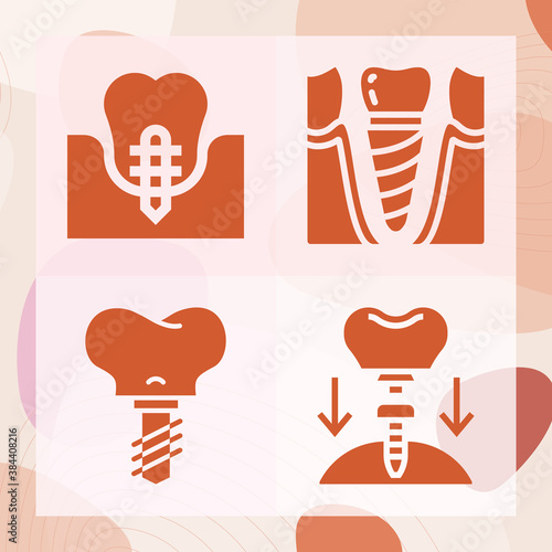 Simple set of put across related filled icons