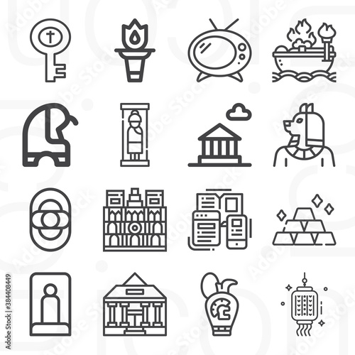 16 pack of indigenous lineal web icons set